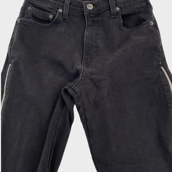 Reformation High Rise Side Zipper Black Jeans Women's Size 26 - Picture 6 of 15
